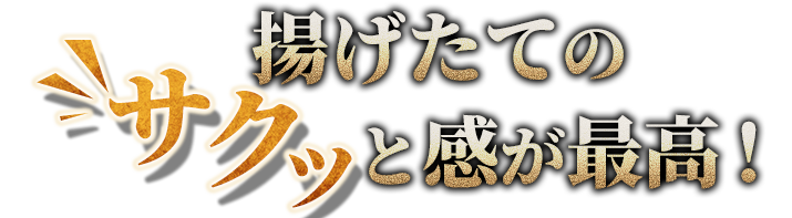 揚げたての“サク”っと感が最高